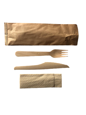 SET DRVENI BIORAGZRADIVI VILICA/NOŽ/SALVETA (1x500kom) - EKO