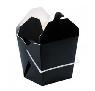 PAPIRNATA POSUDA kvadratna s ručkama CRNA 450ml/92x74x92mm (10x45)