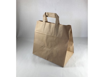 VREĆICA PAPIRNATA S RAVNOM RUČKOM SMEĐA CATERING -26x17x25cm-80gr/m2 (1x250kom)