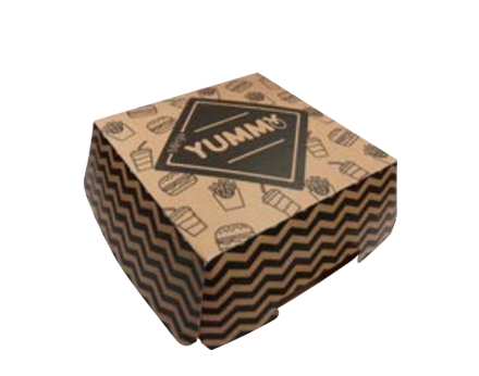 KUTIJA ZA HAMBURGER "YUMMY" smeđe/crna 150x150x90cm (3x100 kom)