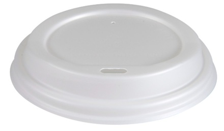 PLASTIČNI POKLOPCI ZA ČAŠU ZA KAVU PLA BIJELI 240ml/8oz (10x100 kom) - EKO