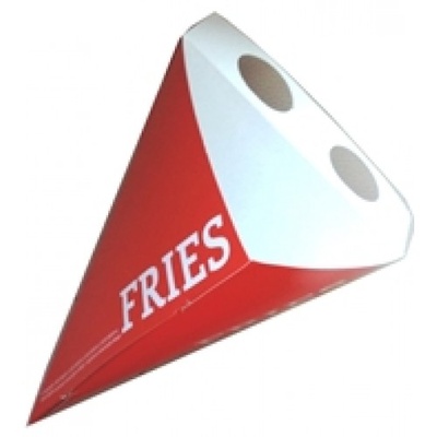 KUTIJA PAPIRNATA ZA POMFRIT sa 2 umak rupe - univerzalne (1x500kom)